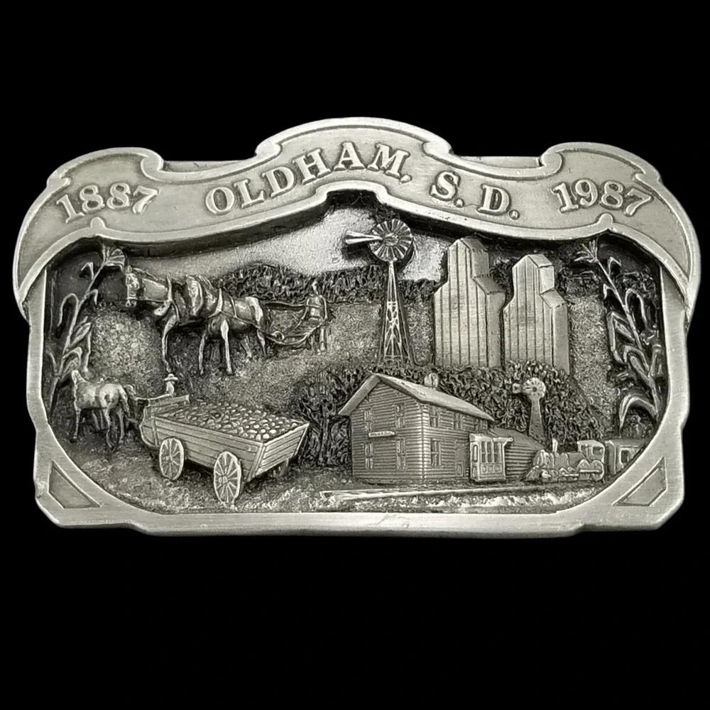 Oldham SD 1887 1987 Centennial‎ Commemorative Belt Buckle Pewter Limited Edition
